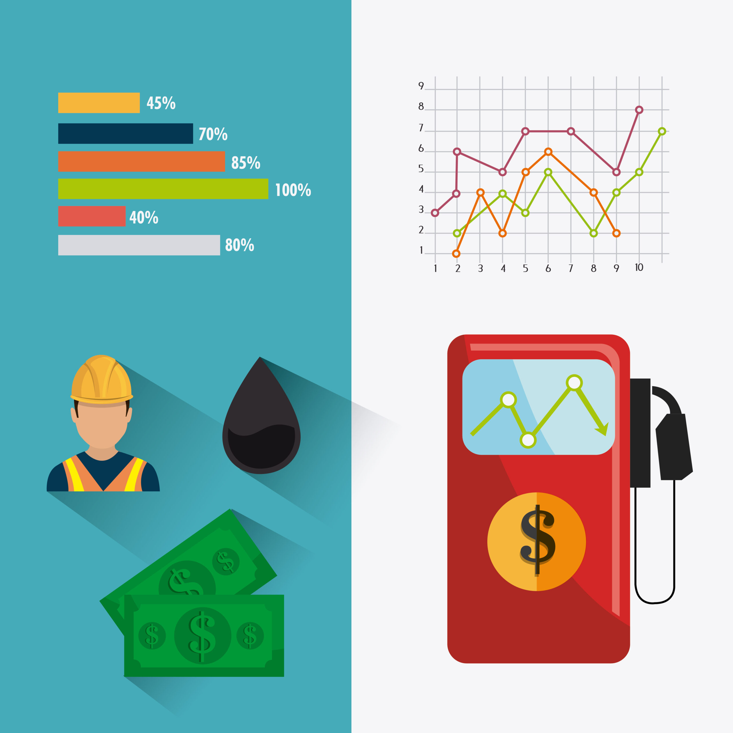 Petroleum and oil industry infographic design, vector illustration